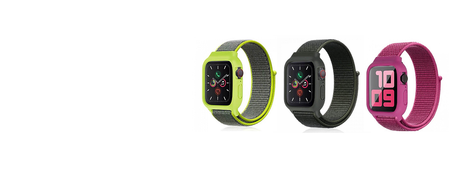 iwatch Silicon Case with nylon strap for apple watch