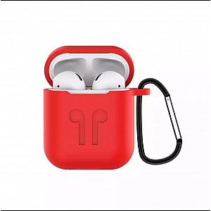 Soft Silicon Protective Carrying Case / Cover For Apple Airpods 1/2 Headsets -  Red