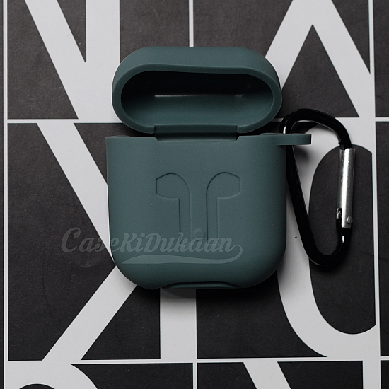 Soft Silicon Protective Carrying Case / Cover For Apple Airpods 3 Headsets -  Midnight Green 
