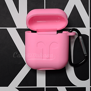 Soft Silicon Protective Carrying Case / Cover For Apple Airpods Headsets - Pink