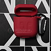 Soft Silicon Protective Carrying Case / Cover For Apple Airpods Headsets -  Rich Rouge