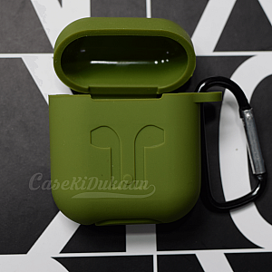 Soft Silicon Protective Carrying Case / Cover For Apple Airpods 3 Headsets -  Stud Green 