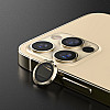 Metal Ring Camera Lens Screen Protector Tempered Glass for iPhone Gold - Set of 2/3