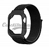 iWatch Silicon Case With Nylon Velcro Strap Compatible With Apple iWatch Series Ultra/8/Se/7/6/5/4/3/2/1 Size 42mm / 44mm / 45mm / 49mm Black