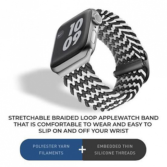 Stretchable braided loop Compatible with Apple watch band Size: 42mm/44mm/45mm/49mm