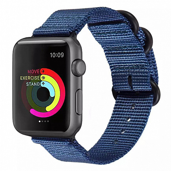 Nylon Strap Blue Color Compatible with iWatch Series Ultra/8/Se/7/6/5/4/3/2/1 Size: 38mm/40mm/41mm