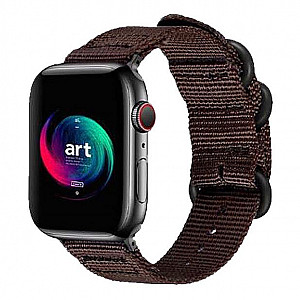 Nylon Strap Dark Brown Color Compatible with iWatch Series Ultra/8/Se/7/6/5/4/3/2/1 Size: 42mm/44mm/45mm/49mm