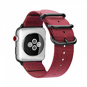 Nylon Strap Red Color Compatible with iWatch Series Se/7/6/5/4/3/2/1