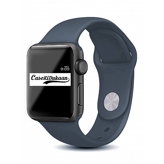 Dark Grey iWatch Silicone Strap Compatible with Watch Series Ultra/8/Se/7/6/5/4/3/2/1 Size: 38mm/40mm/41mm