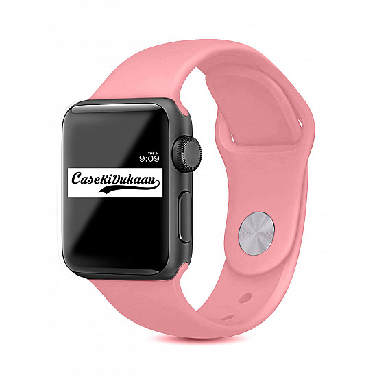 Rose Mist iWatch Silicone Strap Compatible with Watch Series Ultra/8/Se/7/6/5/4/3/2/1 Size: 42mm/44mm/45mm/49mm