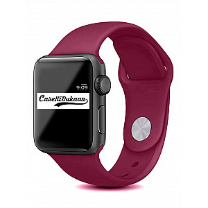 Wine Red iWatch Silicone Strap Compatible with Watch Series Se/7/6/5/4/3/2/1 Size: 38mm/40mm/41mm