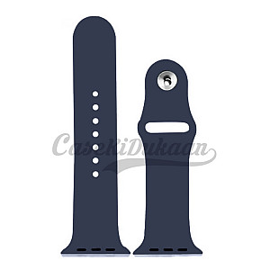 Navy Blue iWatch Silicone Strap Compatible with Watch Series Se/7/6/5/4/3/2/1 Size: 42mm/44mm/45mm/49mm