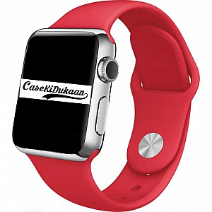 Fire Brick Red iWatch Silicone Strap Compatible with Watch Series Ultra/8/Se/7/6/5/4/3/2/1 Size: 42mm/44mm/45mm/49mm