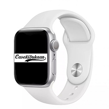 Pure White iWatch Silicone Strap Compatible with Watch Series Ultra/8/Se/7/6/5/4/3/2/1 Size: 38mm/40mm/41mm