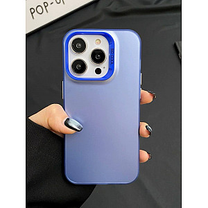 Frosted Solid Colour Shockproof Case for iPhone 15  - Blue