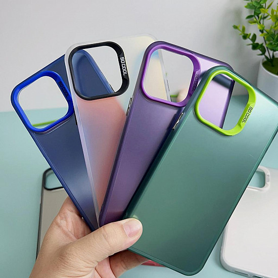 Frosted Solid Colour Shockproof Case for iPhone 15  - Blue