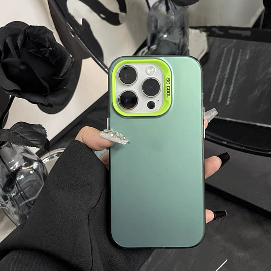 Frosted Solid Colour Shockproof Case for iPhone 15 Pro - Green