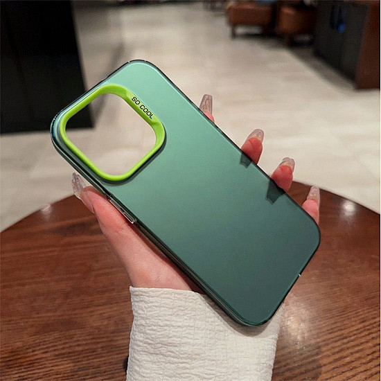 Frosted Solid Colour Shockproof Case for iPhone 14 - Green