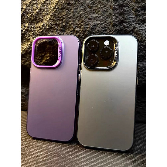 Frosted Solid Colour Shockproof Case for iPhone 14 - Grey