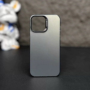 Frosted Solid Colour Shockproof Case for iPhone 15 - Grey