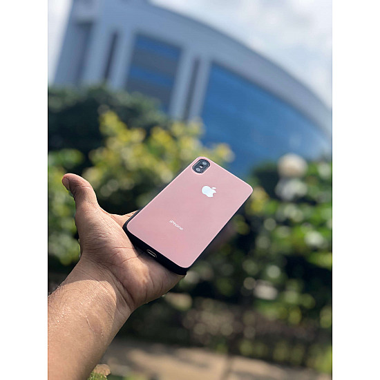 Pink Mirror Look Semi Soft Case For iPhone