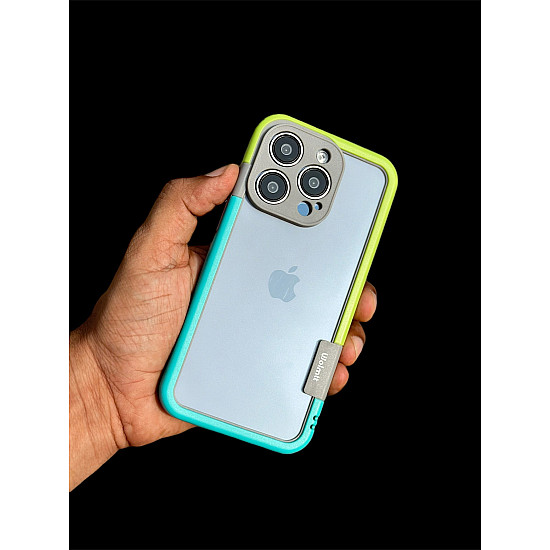Wolmtt Bumper Shockproof Case For iPhone 14 Pro Blue / Green