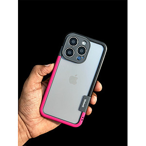 Wolmtt Bumper Shockproof Case For iPhone 15 Pro Max Pink / Black