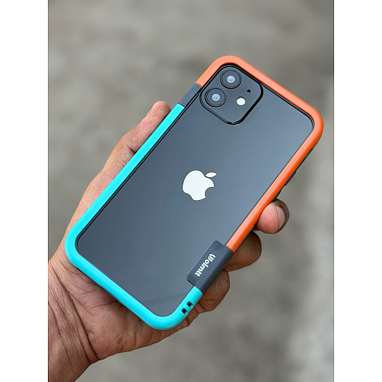 Wolmtt Bumper Shockproof Case For iPhone 12 / 12 Pro Orange / Blue