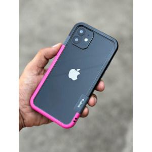 Wolmtt Bumper Shockproof Case For iPhone 12 / 12 Pro Pink / Black