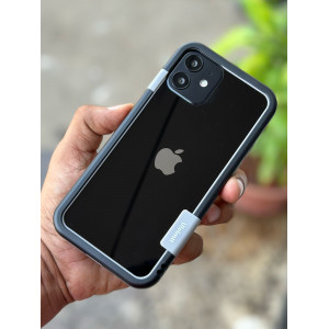 Wolmtt Bumper Shockproof Case For iPhone 12 / 12 Pro Black / Grey