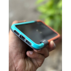 Wolmtt Bumper Shockproof Case For iPhone 12 / 12 Pro Orange / Blue