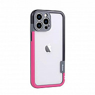 Wolmtt Bumper Shockproof Case For iPhone 14 Pink / Black
