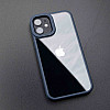 Camera Protection Shockproof Transparent Blue Bumper case For iPhone