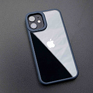 Camera Protection Shockproof Transparent Blue Bumper case For iPhone