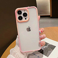 Pink Pearl Transparent Shockproof Case For iPhone 15