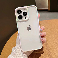 White Pearl Transparent Shockproof Case For iPhone 15 Pro