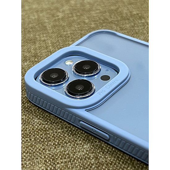 Camera Protection Shockproof Transparent Sierra Blue Bumper case For iPhone 13 pro max