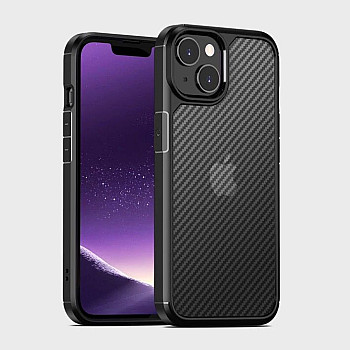 Carbon Fibre Texture Case for iPhone 15 Black - Ultimate Protection in Stylish Black