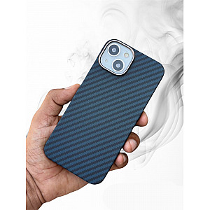 Carbon Fibre Texture Case For iPhone 13 - Blue