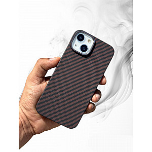 Carbon Fibre Texture Case For iPhone 13 - Red