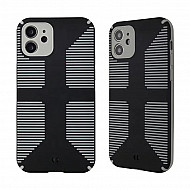 Dual Color Camera Protection Shockproof Stripe Case For iPhone : Black
