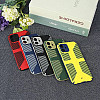 Dual Color Camera Protection Shockproof Stripe Case For iPhone : Blue