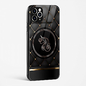 Black Golden Unicorn Glass Case for iPhone 11 Pro