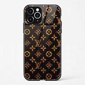 LV Black Gold Glass Case for iPhone 11 Pro