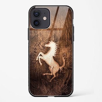 Ferrari Design Gold Glass Case for iPhone 12
