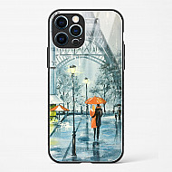 Romantic Couple Walking In Rain Glass Case Phone Cover For iPhone 12 Pro