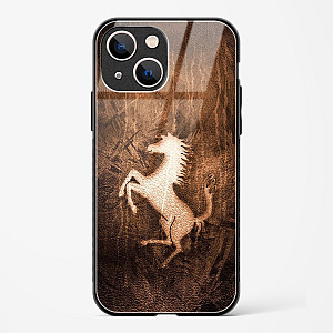 Ferrari Design Gold Glass Case for iPhone 13