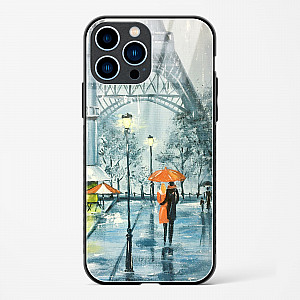 Romantic Couple Walking In Rain Glass Case Phone Cover For iPhone 13 Pro Max