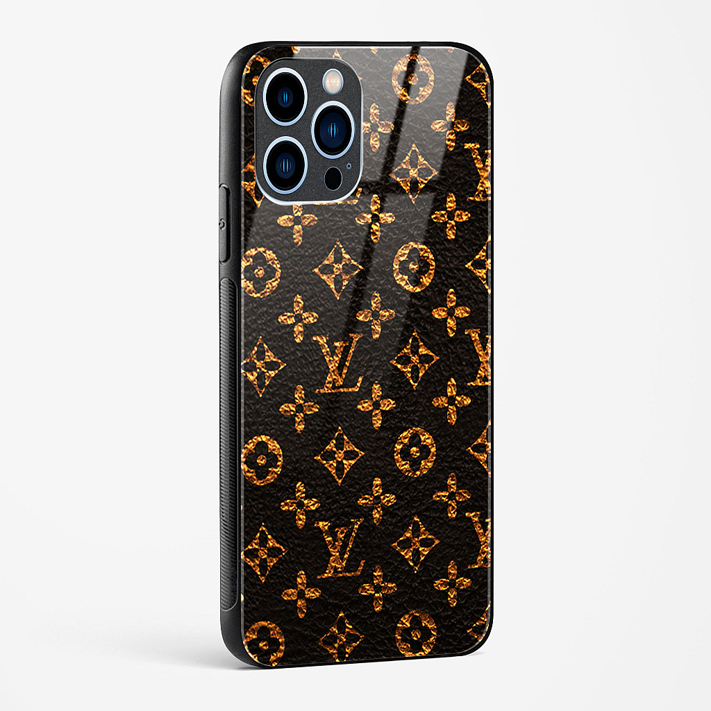 Buy LV Black Gold Glass Case for iPhone 13 Pro Max
