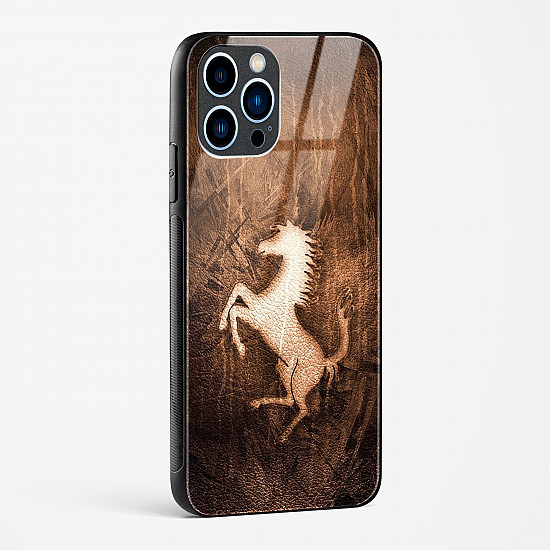 Ferrari Design Gold Glass Case for iPhone 13 Pro Max